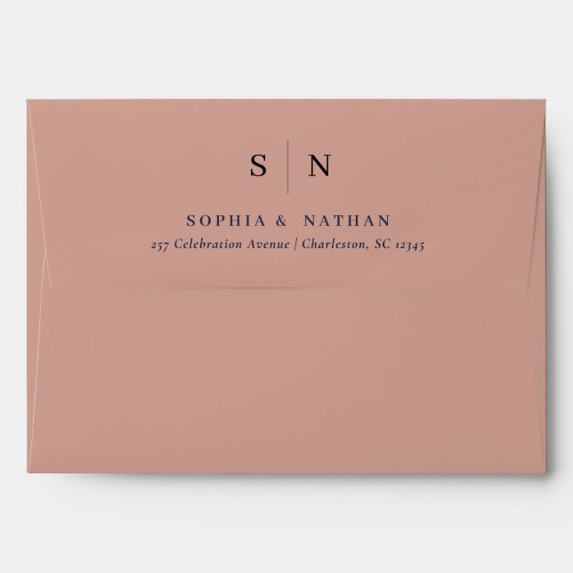Minimal and Chic | Terracotta Wedding Envelope (Back (Top Flap))