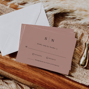 Minimal and Chic   Terracotta Wedding RSVP Card