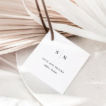 Minimal and Chic | Thank You Wedding Favour Tags<br><div class="desc">These elegant,  modern wedding or bridal shower favour tags say "love and thanks",  and feature a simple black and white text design that exudes minimalist style. Add your initials or monogram to make them completely your own.</div>