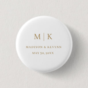 Minimal and Chic Wedding 3 Cm Round Badge