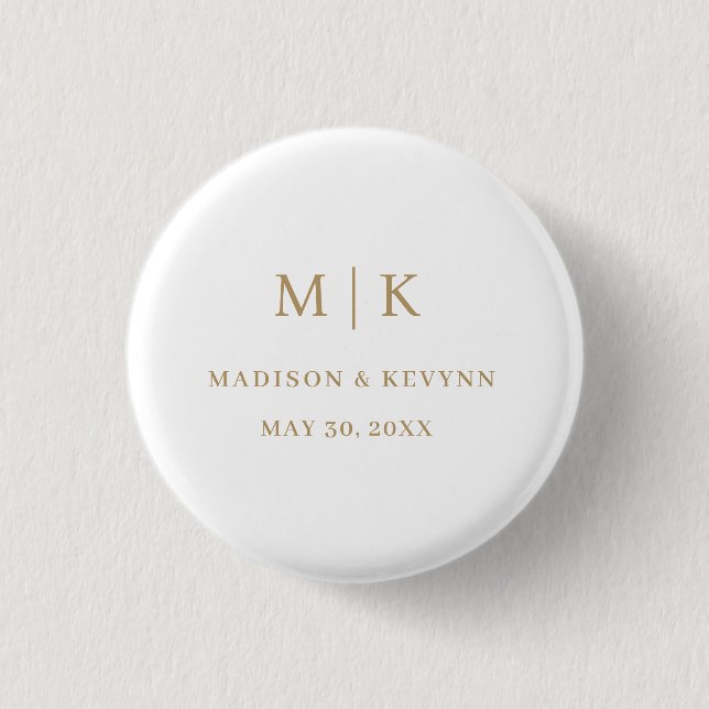 Minimal and Chic | Wedding  3 Cm Round Badge (Front)