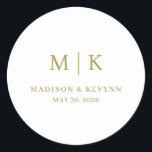 Minimal and Chic | Wedding  Classic Round Sticker<br><div class="desc">These elegant,  modern wedding or bridal shower Round Sticker feature a simple black and white text design that exudes minimalist style. Add your initials or monogram to make them completely your own.</div>