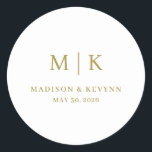 Minimal and Chic | Wedding  Classic Round Sticker<br><div class="desc">These elegant,  modern wedding or bridal shower Round Sticker feature a simple black and white text design that exudes minimalist style. Add your initials or monogram to make them completely your own.</div>
