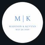Minimal and Chic | Wedding  Classic Round Sticker<br><div class="desc">These elegant,  modern wedding or bridal shower Paper Plates feature a simple black and white text design that exudes minimalist style. Add your initials or monogram to make them completely your own.</div>