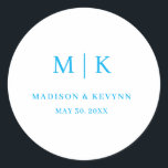 Minimal and Chic | Wedding  Classic Round Sticker<br><div class="desc">Minimal and Chic | Black and White Wedding Classic Round StickerThese elegant,  modern wedding or bridal shower napkins feature a simple black and white text design that exudes minimalist style. Add your initials or monogram to make them completely your own.</div>