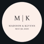 Minimal and Chic | Wedding  Classic Round Sticker<br><div class="desc">These elegant,  modern wedding or bridal shower Paper Plates feature a simple black and white text design that exudes minimalist style. Add your initials or monogram to make them completely your own.</div>