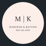 Minimal and Chic | Wedding  Classic Round Sticker<br><div class="desc">These elegant,  modern wedding or bridal shower Paper Plates feature a simple black and white text design that exudes minimalist style. Add your initials or monogram to make them completely your own.</div>