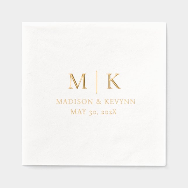 Minimal and Chic | Wedding  Foil Napkins (Front)