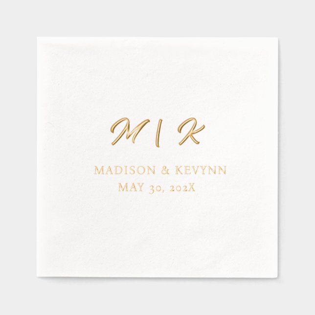 Minimal and Chic | Wedding  Foil Napkins (Front)