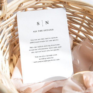 Minimal and Chic Wedding Guest Details Enclosure Card