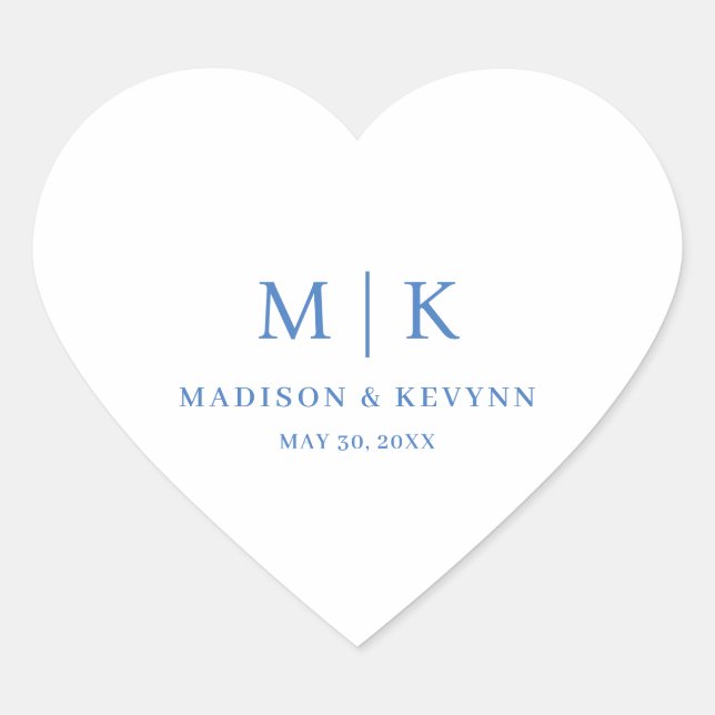 Minimal and Chic | Wedding  Heart Sticker (Front)