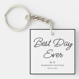 Minimal and Chic   Wedding  Key Ring