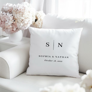 Minimal and Chic Wedding Monogram Cushion