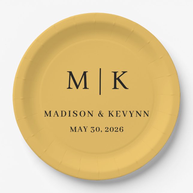 Minimal and Chic | Wedding Napkins Paper Plate (Front)