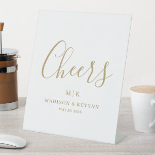 Minimal and Chic Wedding Pedestal Sign