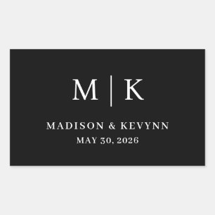 Minimal and Chic   Wedding  Rectangular Sticker
