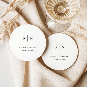 Minimal and Chic Wedding Round Paper Coaster
