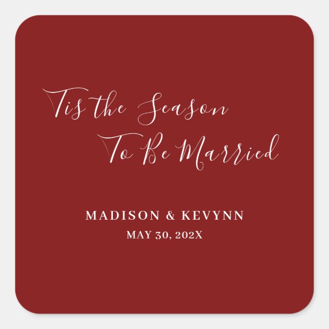 Minimal and Chic | Wedding  Square Sticker (Front)