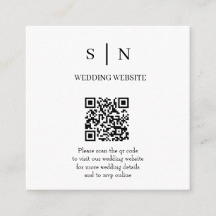 Minimal and Chic White and Black QR Code Enclosure Card