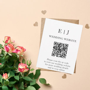 Minimal and Chic White and BLACK Weeding Enclosure Card