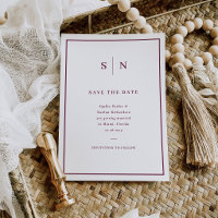 Minimal and Chic White and Burgundy Border Wedding