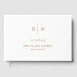 Minimal and Chic White and Rose Gold Foil Wedding Guest Book<br><div class="desc">This elegant,  modern wedding guest book features a simple white and real rose gold foil minimalist text design. Add your initials or monogram to make it completely your own.</div>