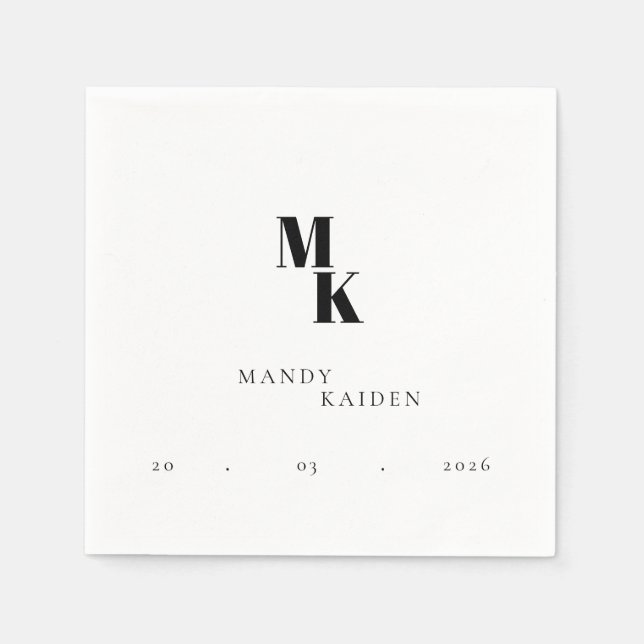 Minimal and elegant Wedding Napkin  (Front)