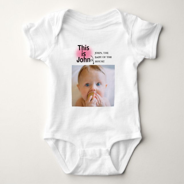 Minimal and Funny Custom Baby Add Photo With Text  Baby Bodysuit (Front)