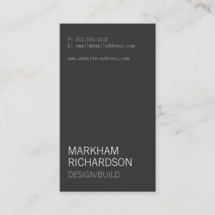 Minimal and Modern Dark Grey Business Card