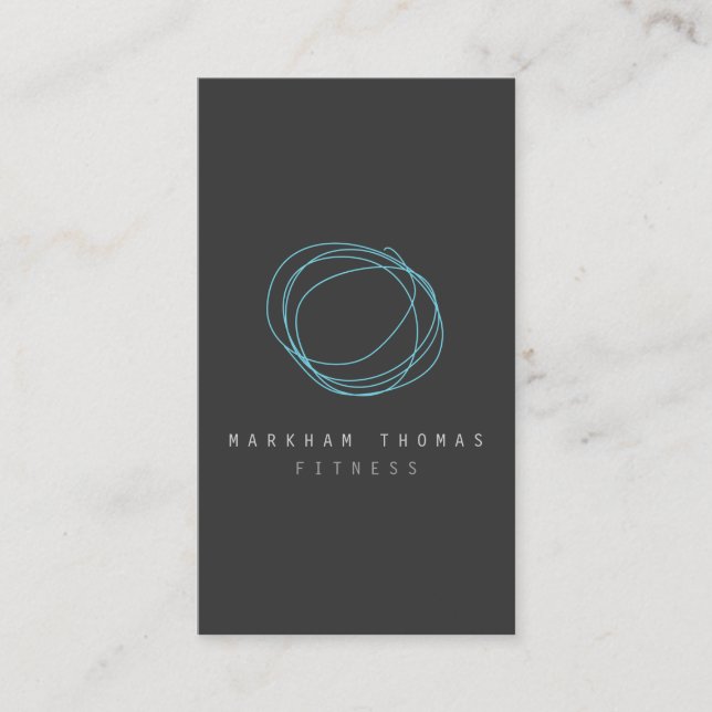 Minimal and Modern Designer Scribble Logo in Blue Business Card (Front)