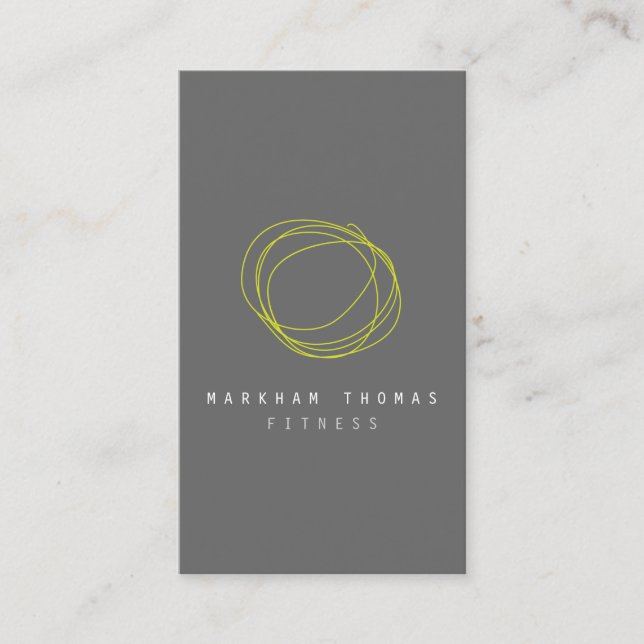 Minimal and Modern Designer Scribble Logo in Lime Business Card (Front)