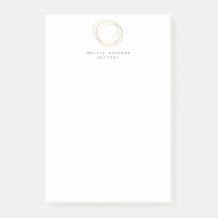 Minimal and Modern Gold Designer Scribble Logo Post-it Notes