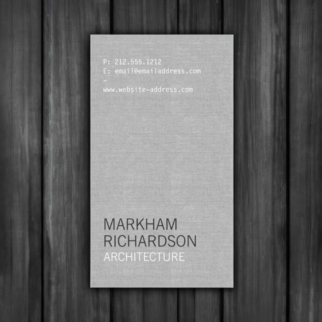 Minimal and Modern Grey Linen Business Card (Creator Uploaded)