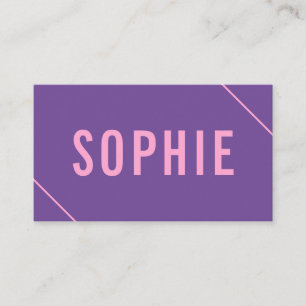 Minimal and Modern Pink and Purple Business Card