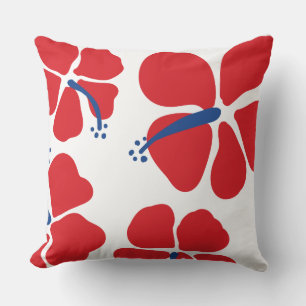 Minimal and Modern red hibiscus Cushion