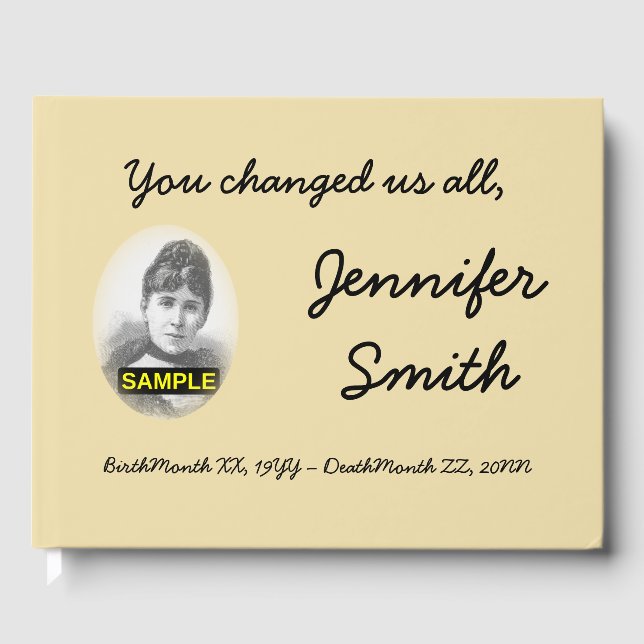 Minimal and Personalised Condolences Guestbook (Front)