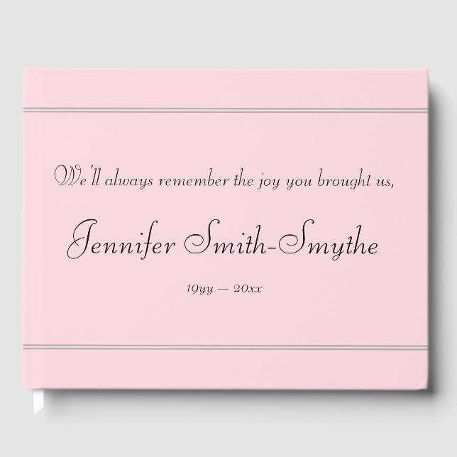 Minimal and Respectable Memorial Guest Book (Front)