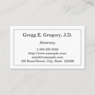 Minimal and Simple Attorney Business Card