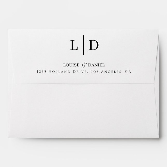 Minimal and Simple Personalised Wedding Envelope (Back (Top Flap))