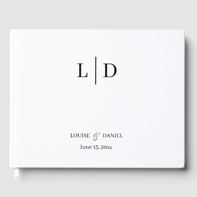 Minimal and Simple Personalised Wedding Guest Book (Front)