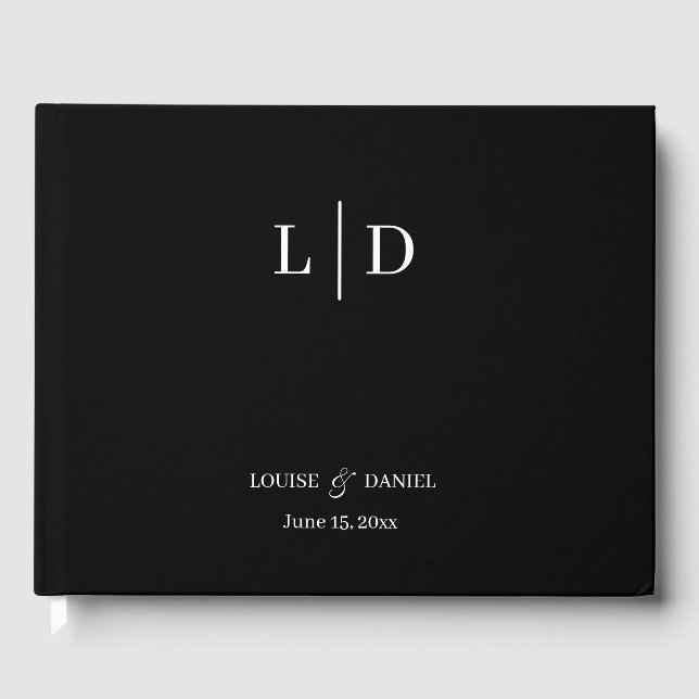 Minimal and Simple Personalised Wedding Guest Book (Front)