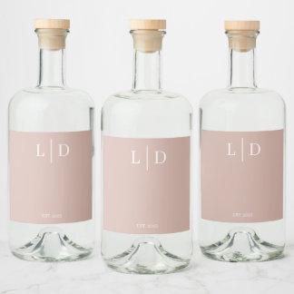 Minimal and Simple Personalised Wedding Liquor Bottle Label