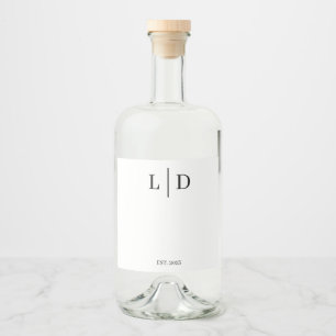 Minimal and Simple Personalised Wedding Liquor Bottle Label