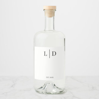 Minimal and Simple Personalised Wedding Liquor Bottle Label