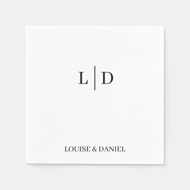 Minimal and Simple Personalised Wedding Napkin (Front)