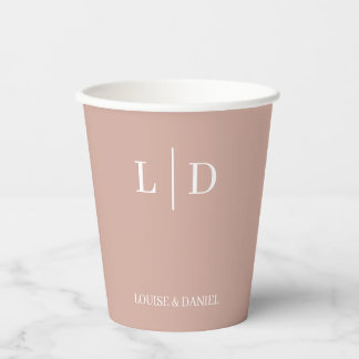 Minimal and Simple Personalised Wedding Paper Cups
