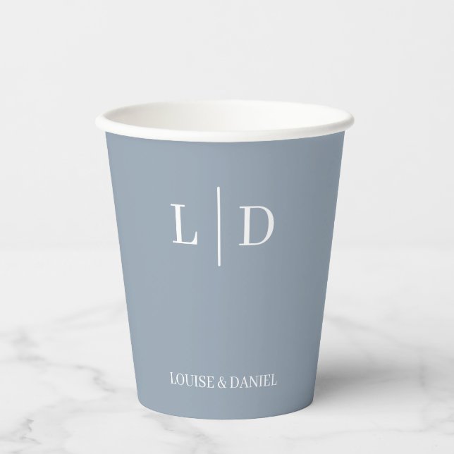 Minimal and Simple Personalised Wedding Paper Cups (Front)