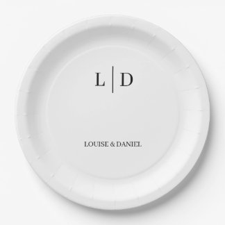 Minimal and Simple Personalised Wedding Paper Plate