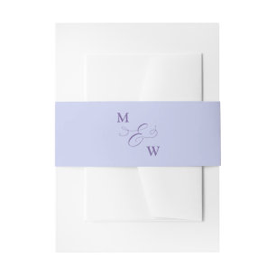 Minimal and Soft Pastel Purple Ampersands Monogram Invitation Belly Band