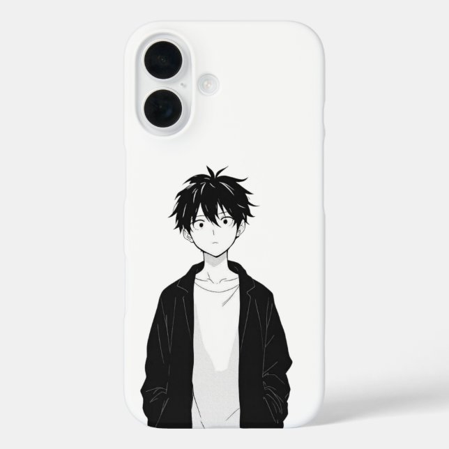 Minimal Anime Boy iPhone / iPad case (Back)